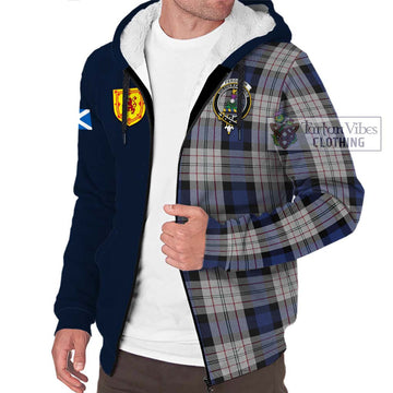 Ferguson Dress Tartan Sherpa Hoodie Alba with Scottish Lion Royal Arm Half Style