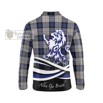 Ferguson Dress Tartan Long Sleeve Polo Shirt with Alba Gu Brath Regal Lion Emblem