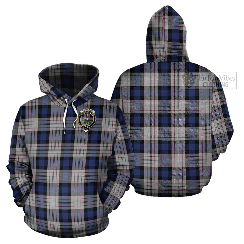 Ferguson Dress Tartan Cotton Hoodie with Family Crest Pullover Hoodie - Tartan Vibes Clothing