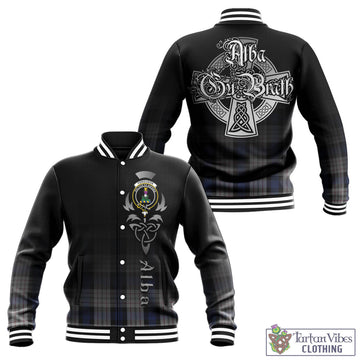 Ferguson Dress Tartan Baseball Jacket Featuring Alba Gu Brath Family Crest Celtic Inspired