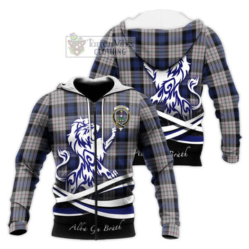 Ferguson Dress Tartan Knitted Hoodie with Alba Gu Brath Regal Lion Emblem