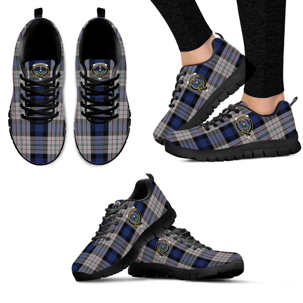 Ferguson Dress Tartan Sneakers with Family Crest - Tartan Vibes Clothing