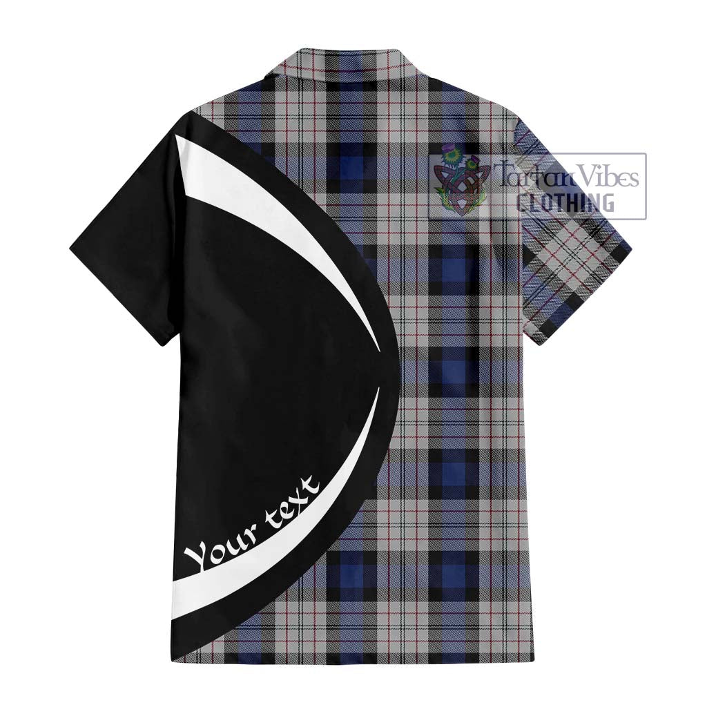 Ferguson Dress Tartan Short Sleeve Button Up with Family Crest Circle Style - Tartan Vibes Clothing