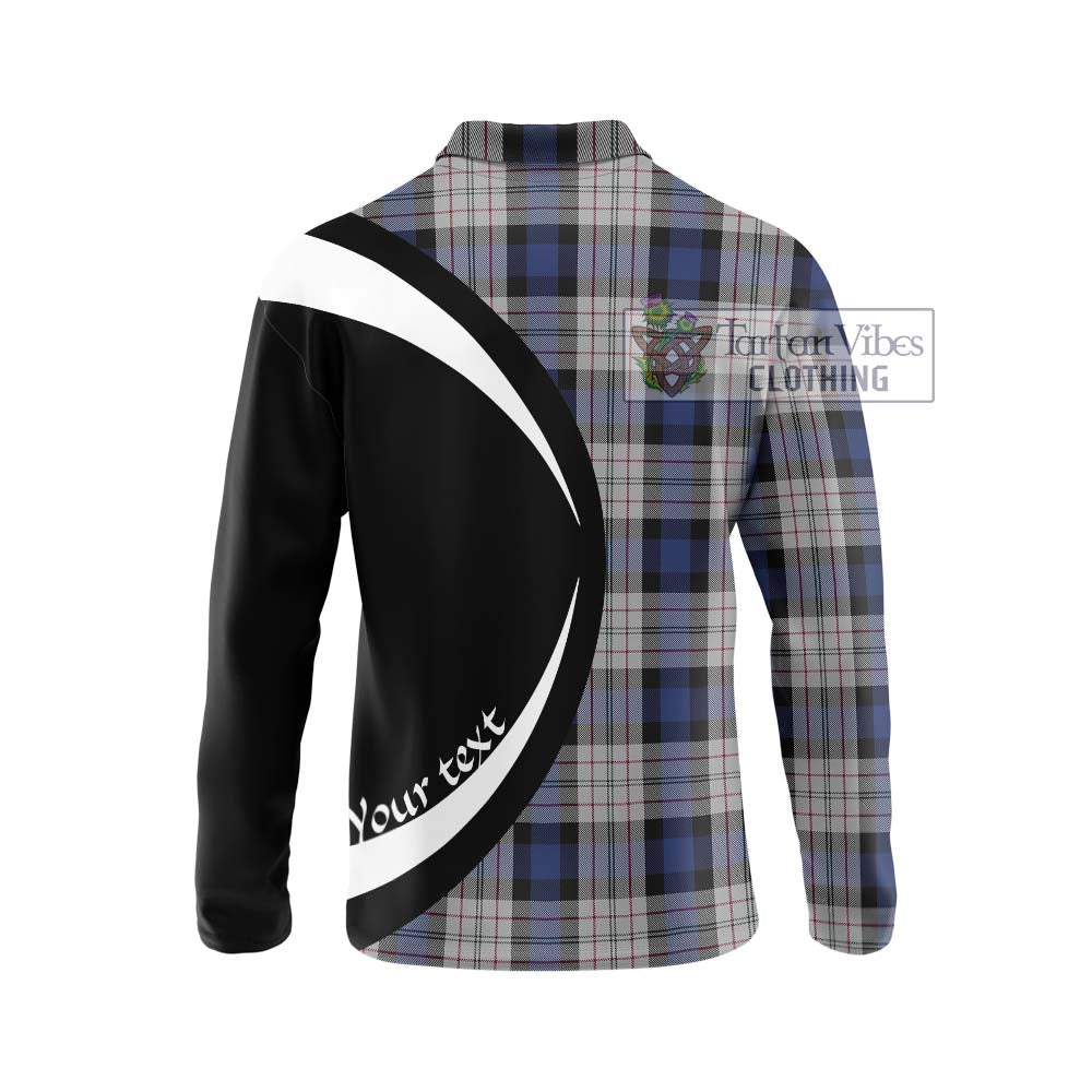 Ferguson Dress Tartan Long Sleeve Polo Shirt with Family Crest Circle Style - Tartan Vibes Clothing