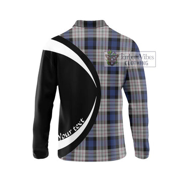 Ferguson Dress Tartan Long Sleeve Polo Shirt with Family Crest Circle Style