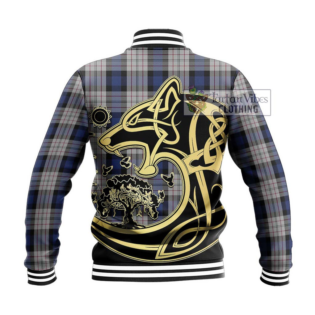 Ferguson Dress Tartan Baseball Jacket with Family Crest Celtic Wolf Style - Tartan Vibes Clothing