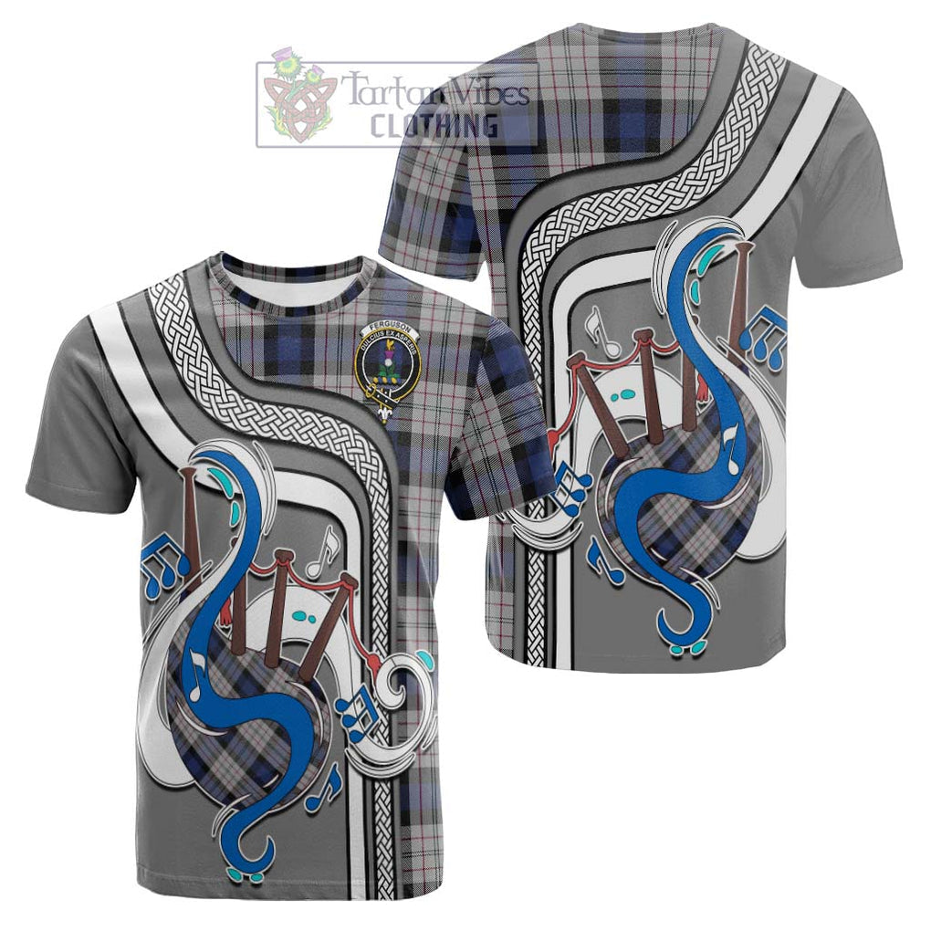 Tartan Vibes Clothing Ferguson Dress Tartan Cotton T-shirt with Epic Bagpipe Style