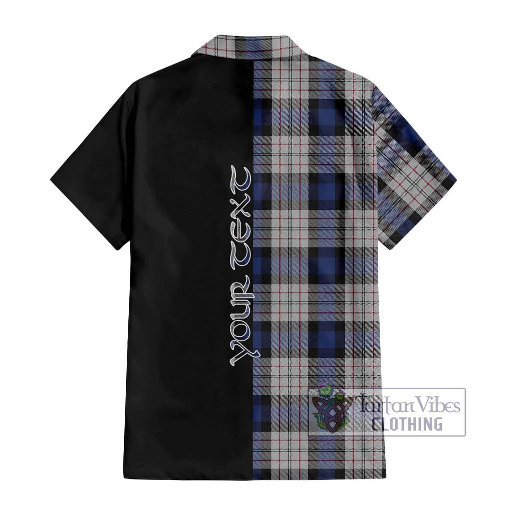 Ferguson Dress Tartan Short Sleeve Button Shirt with Family Crest and Half Of Me Style - Tartanvibesclothing Shop