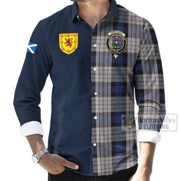 Ferguson Dress Tartan Long Sleeve Button Shirt Alba with Scottish Lion Royal Arm Half Style