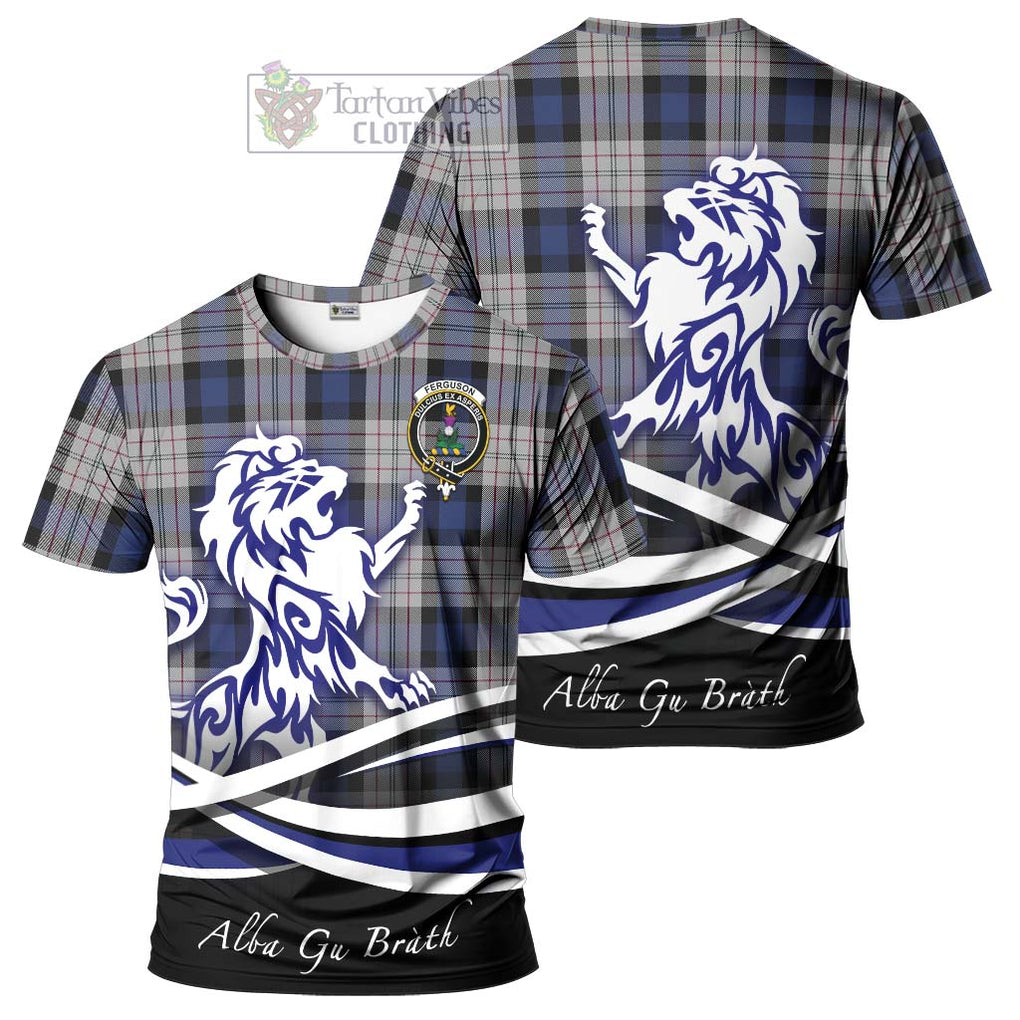 Tartan Vibes Clothing Ferguson Dress Tartan Cotton T-shirt with Alba Gu Brath Regal Lion Emblem