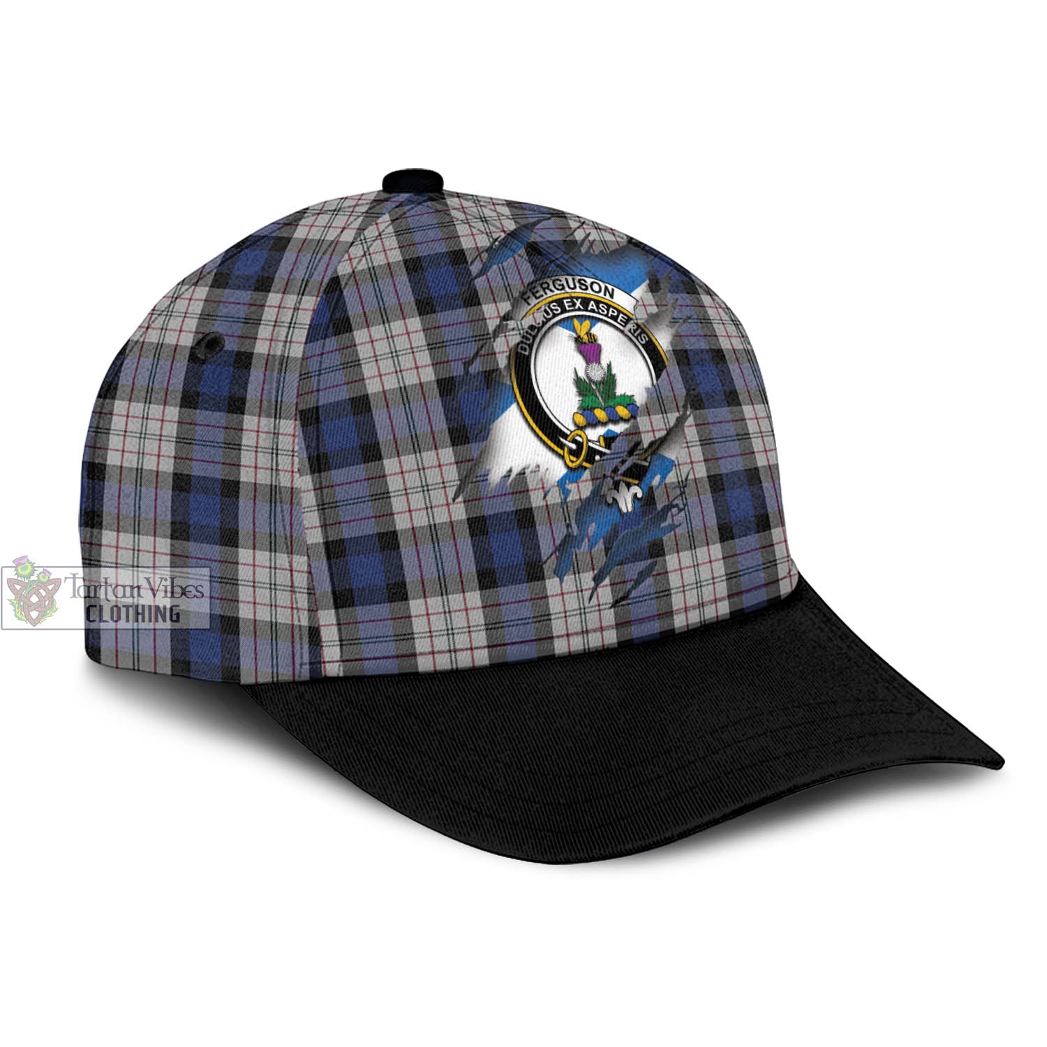 Tartan Vibes Clothing Ferguson Dress Tartan Classic Cap with Family Crest In Me Style