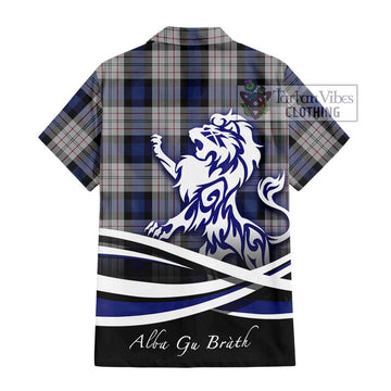 Ferguson Dress Tartan Short Sleeve Button Shirt with Alba Gu Brath Regal Lion Emblem