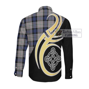 Ferguson Dress Tartan Long Sleeve Button Shirt with Family Crest and Celtic Symbol Style