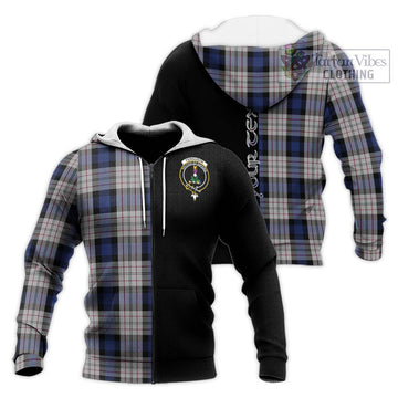 Ferguson Dress Tartan Knitted Hoodie with Family Crest and Half Of Me Style