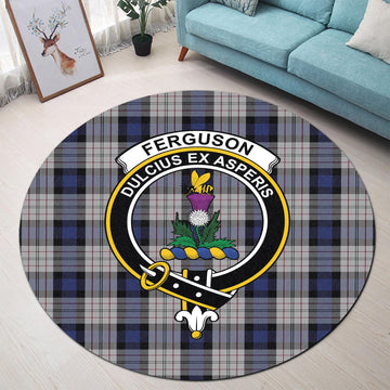 Ferguson Dress Tartan Round Rug with Family Crest