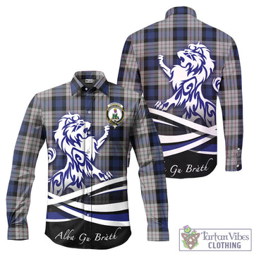 Ferguson Dress Tartan Long Sleeve Button Up Shirt with Alba Gu Brath Regal Lion Emblem