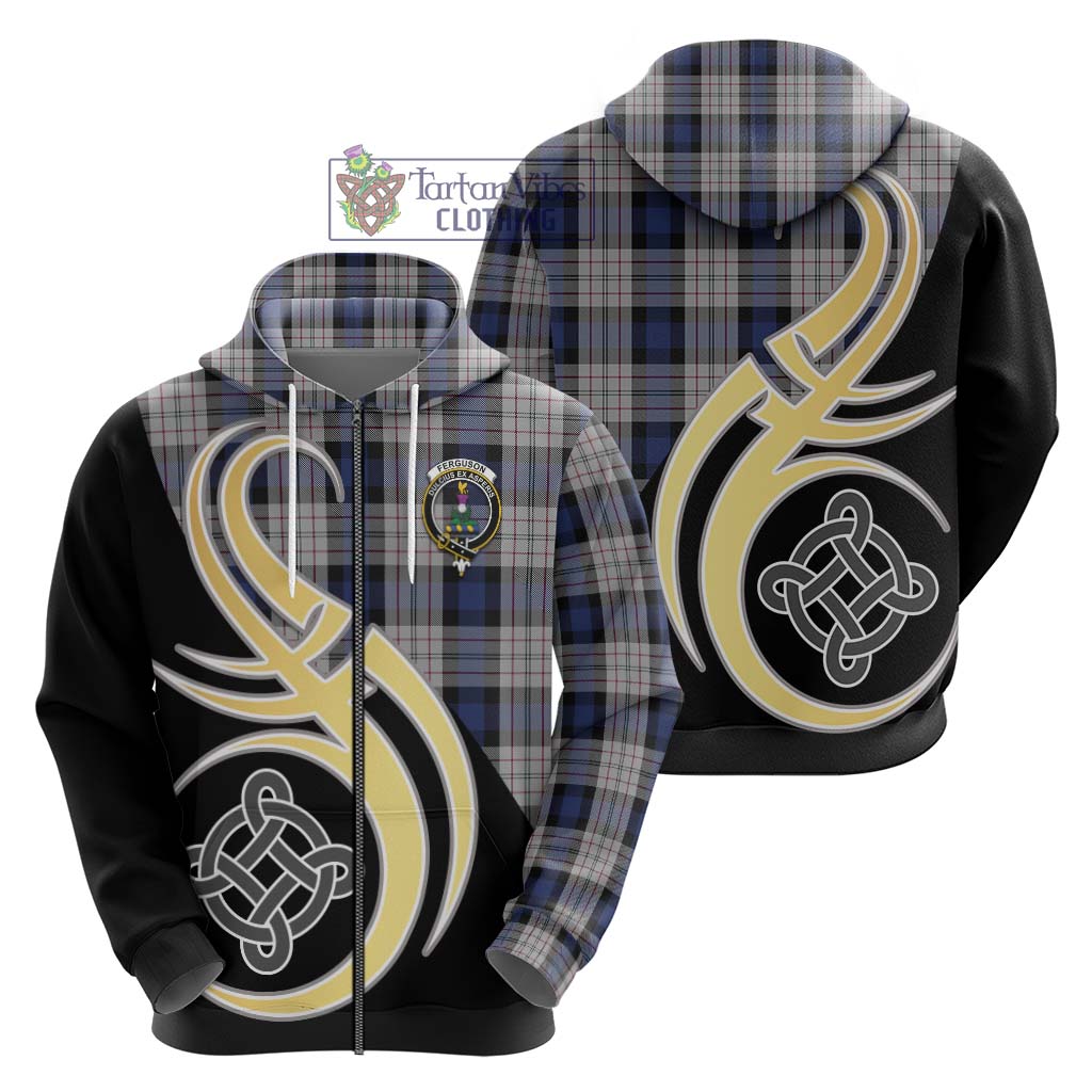 Ferguson Dress Tartan Hoodie with Family Crest and Celtic Symbol Style - Tartan Vibes Clothing