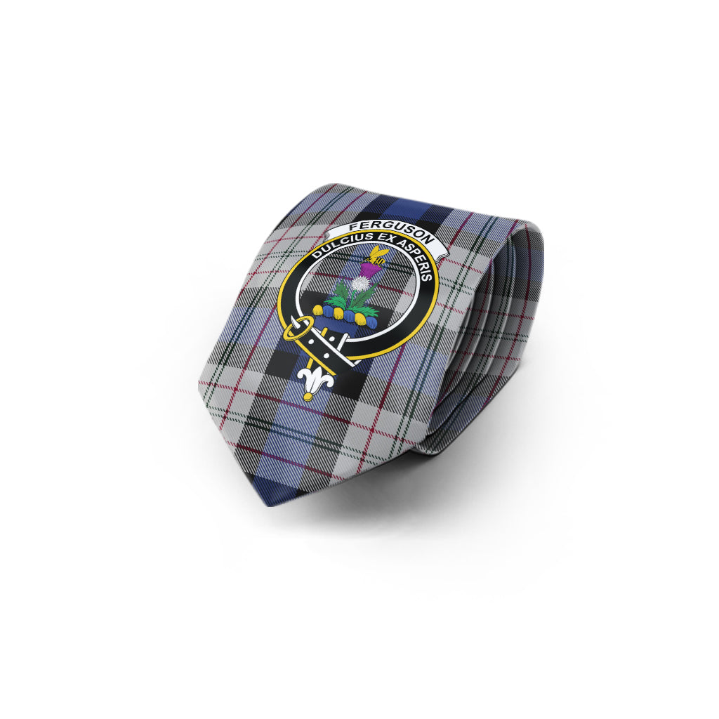 Ferguson Dress Tartan Classic Necktie with Family Crest - Tartan Vibes Clothing