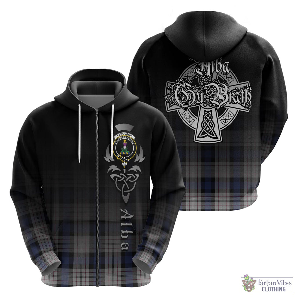 Tartan Vibes Clothing Ferguson Dress Tartan Hoodie Featuring Alba Gu Brath Family Crest Celtic Inspired