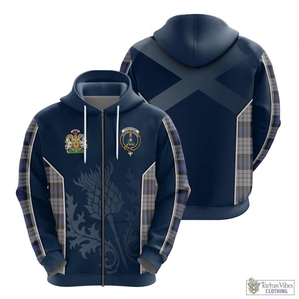 Tartan Vibes Clothing Ferguson Dress Tartan Hoodie with Family Crest and Scottish Thistle Vibes Sport Style