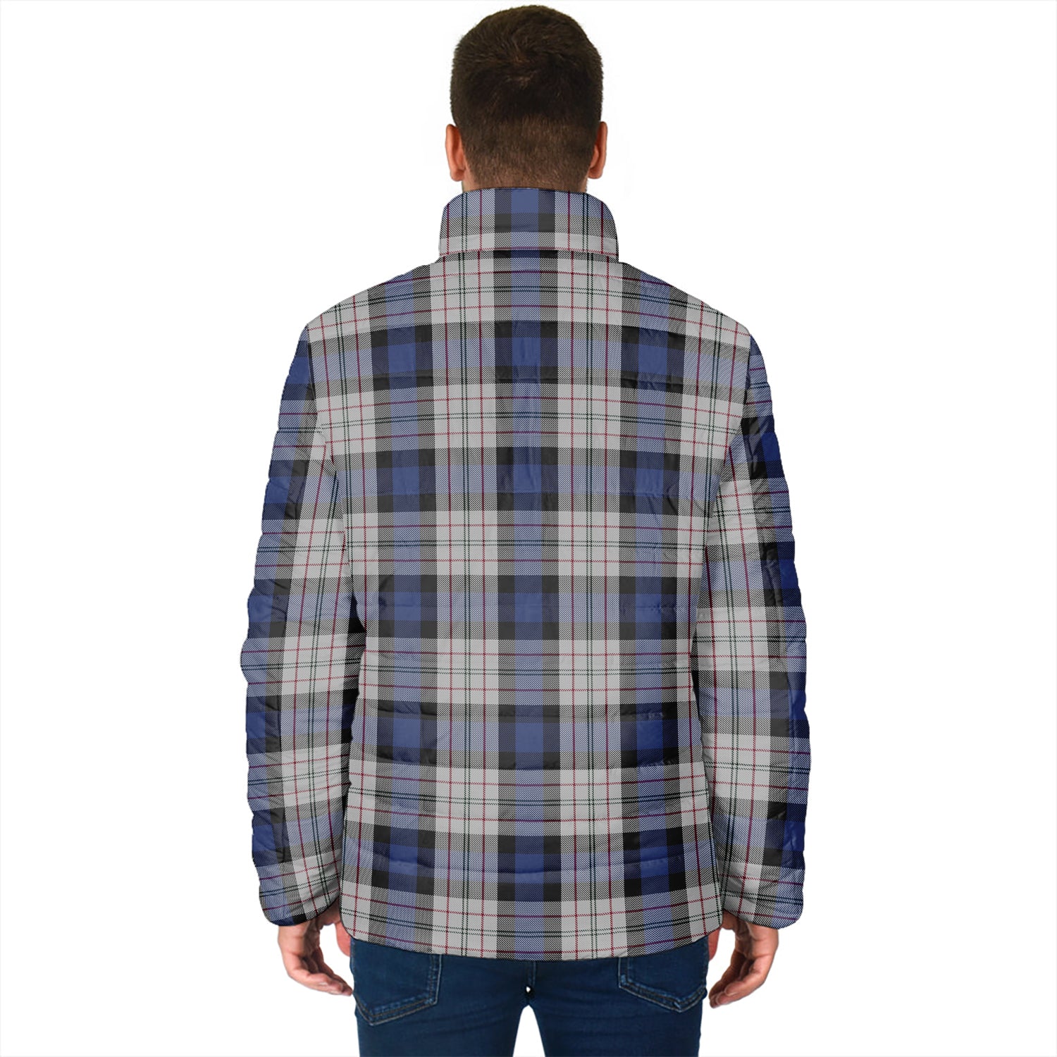 Ferguson Dress Tartan Padded Jacket with Family Crest - Tartan Vibes Clothing