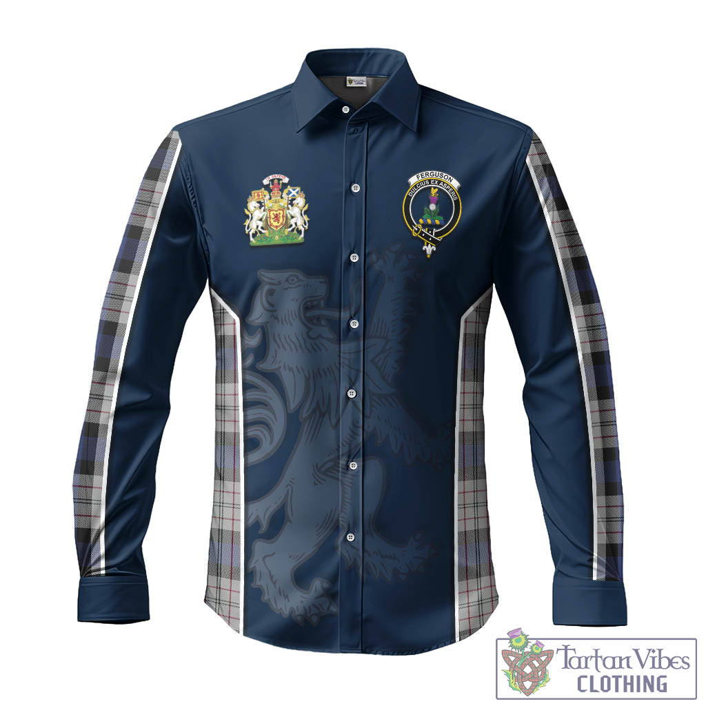 Tartan Vibes Clothing Ferguson Dress Tartan Long Sleeve Button Up Shirt with Family Crest and Lion Rampant Vibes Sport Style