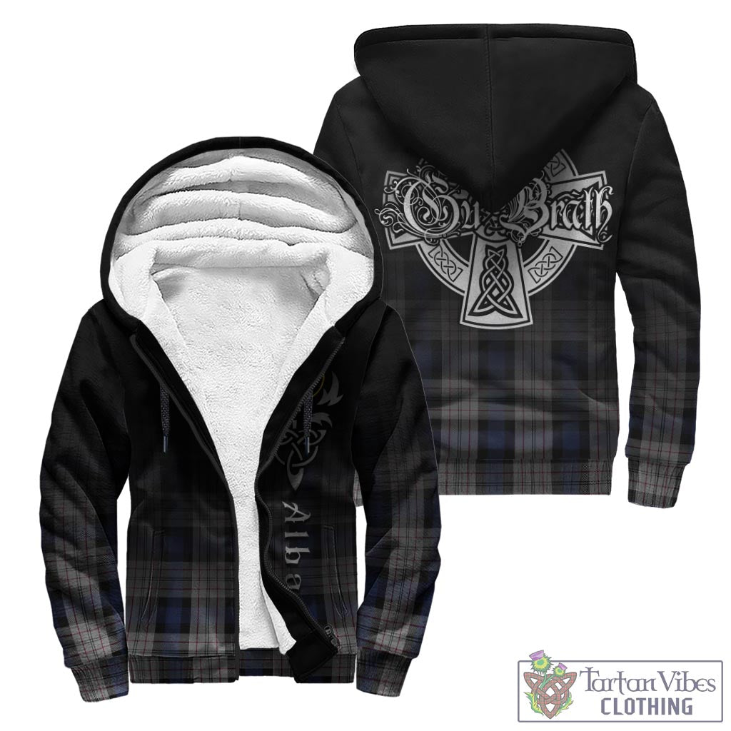 Tartan Vibes Clothing Ferguson Dress Tartan Sherpa Hoodie Featuring Alba Gu Brath Family Crest Celtic Inspired