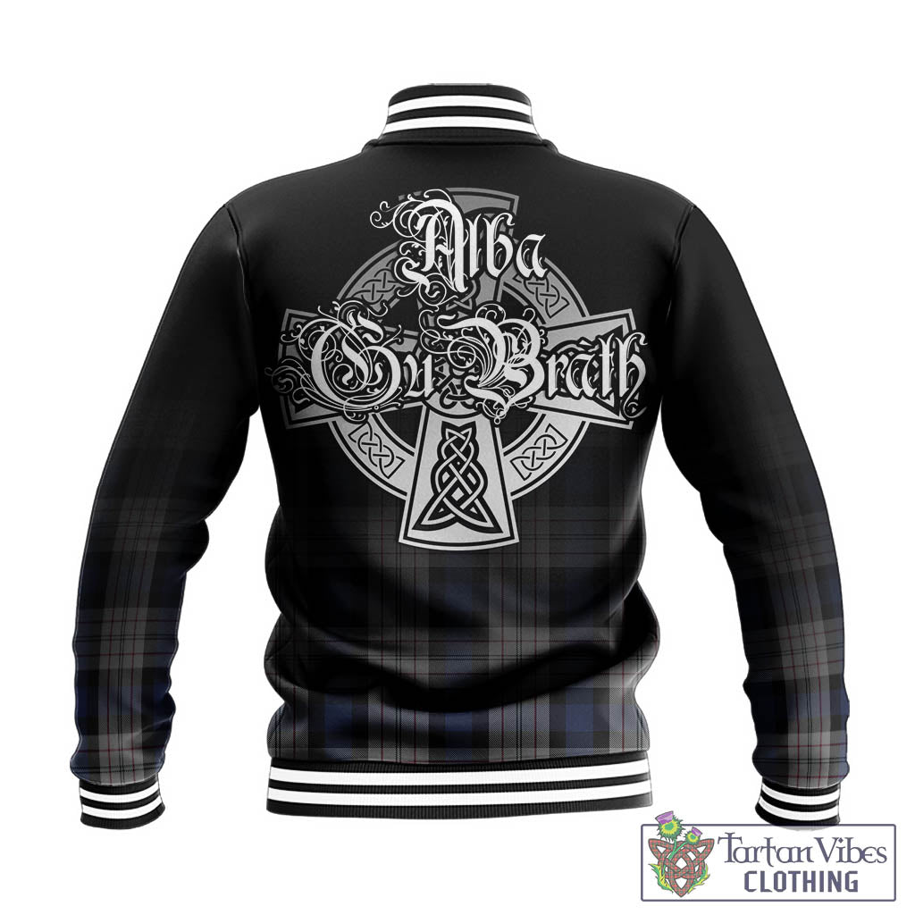 Tartan Vibes Clothing Ferguson Dress Tartan Baseball Jacket Featuring Alba Gu Brath Family Crest Celtic Inspired