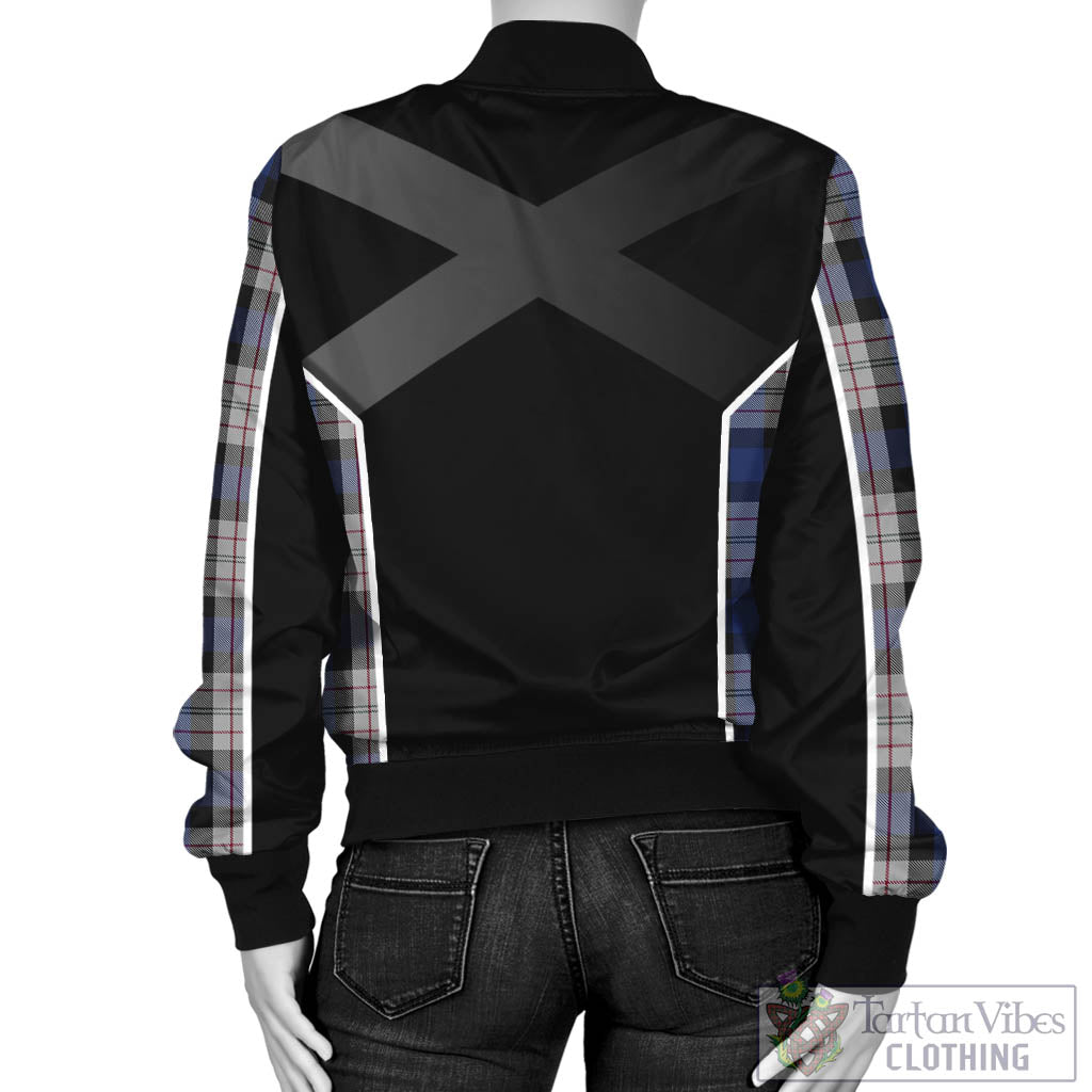 Tartan Vibes Clothing Ferguson Dress Tartan Bomber Jacket with Family Crest and Scottish Thistle Vibes Sport Style