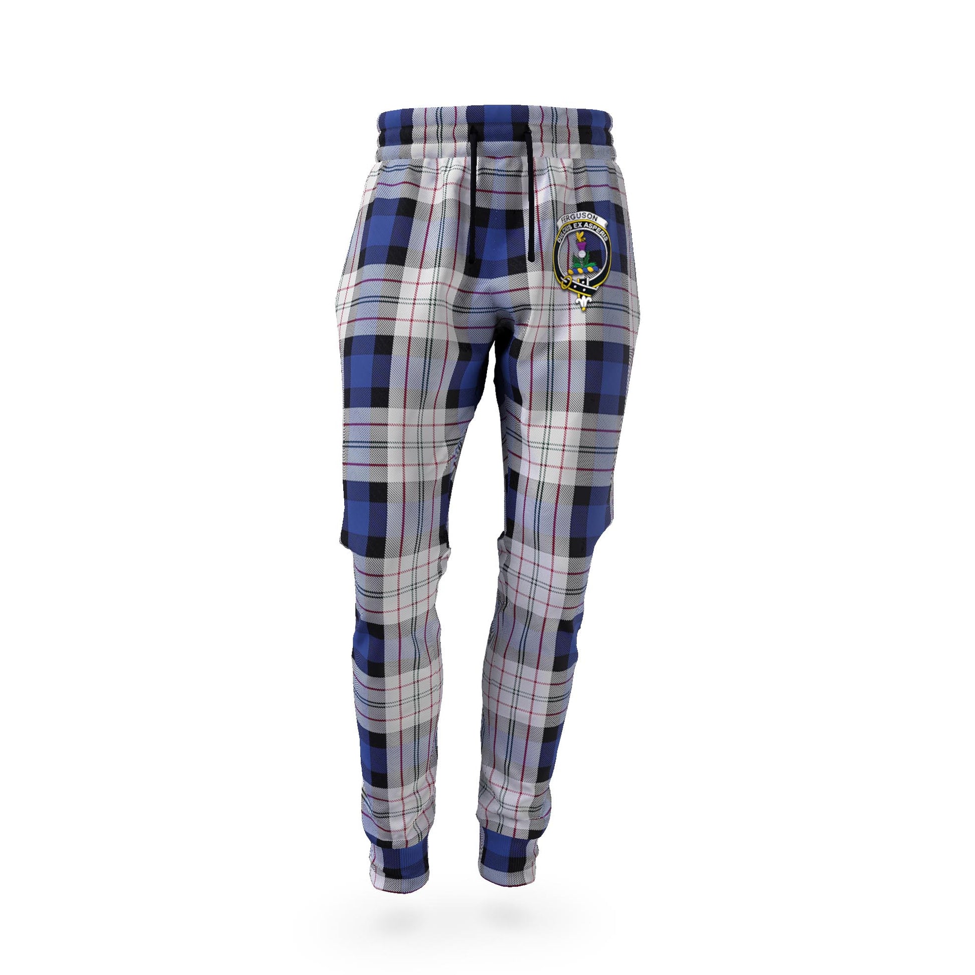 Ferguson Dress Tartan Joggers Pants with Family Crest - Tartan Vibes Clothing