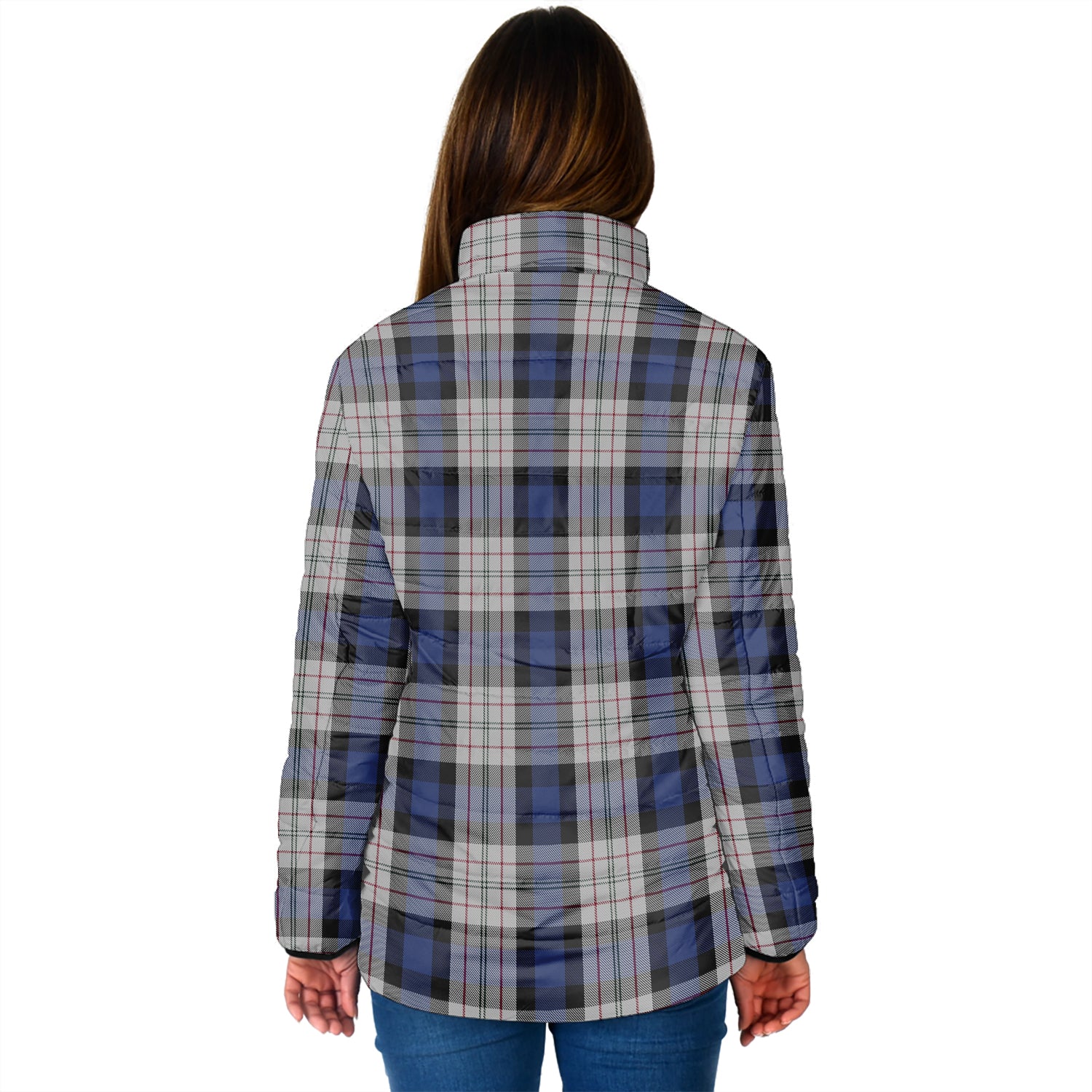 Ferguson Dress Tartan Padded Jacket with Family Crest - Tartan Vibes Clothing