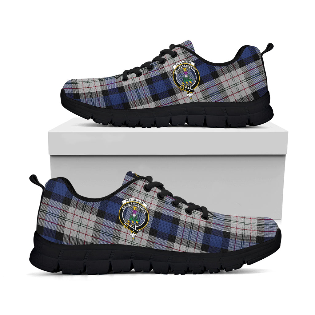 Ferguson Dress Tartan Sneakers with Family Crest - Tartan Vibes Clothing