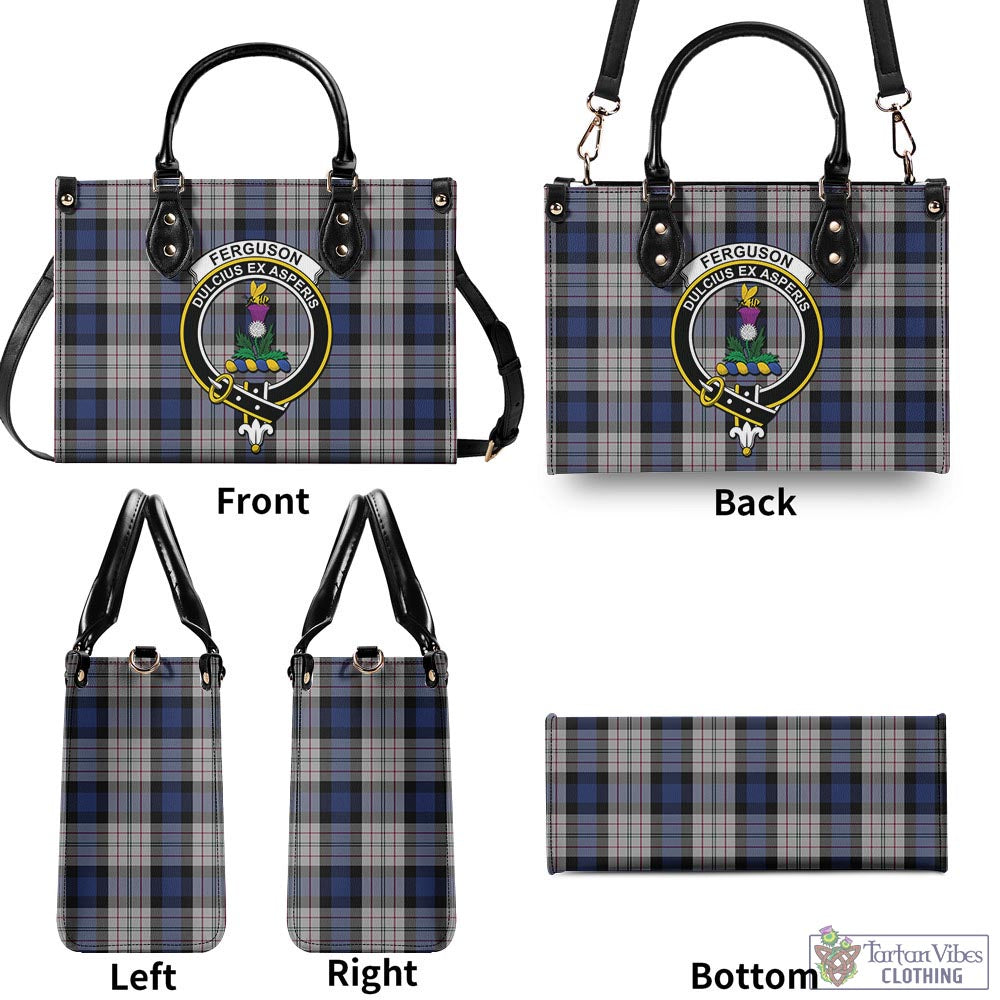 Tartan Vibes Clothing Ferguson Dress Tartan Luxury Leather Handbags with Family Crest