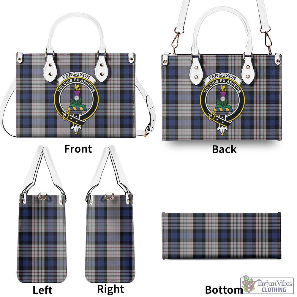 Tartan Vibes Clothing Ferguson Dress Tartan Luxury Leather Handbags with Family Crest