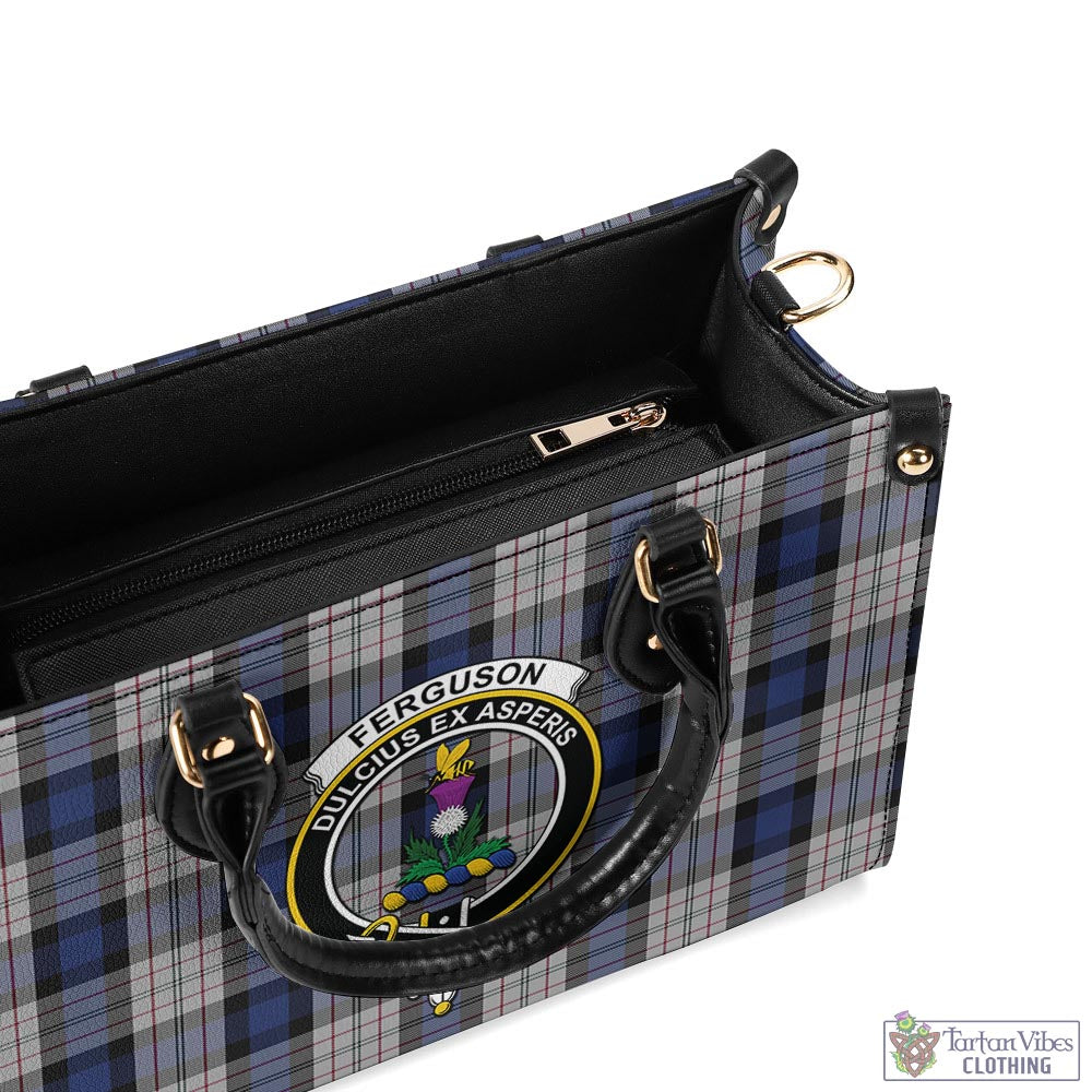 Tartan Vibes Clothing Ferguson Dress Tartan Luxury Leather Handbags with Family Crest