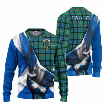 Ferguson (Fergusson) Tartan Knitted Sweater with Family Crest Scotland Patriotic Style