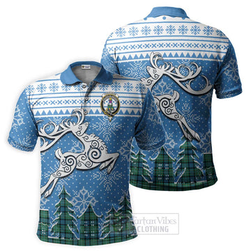 Ferguson (Fergusson) Clan Christmas Polo Shirt Celtic Reindeer Style