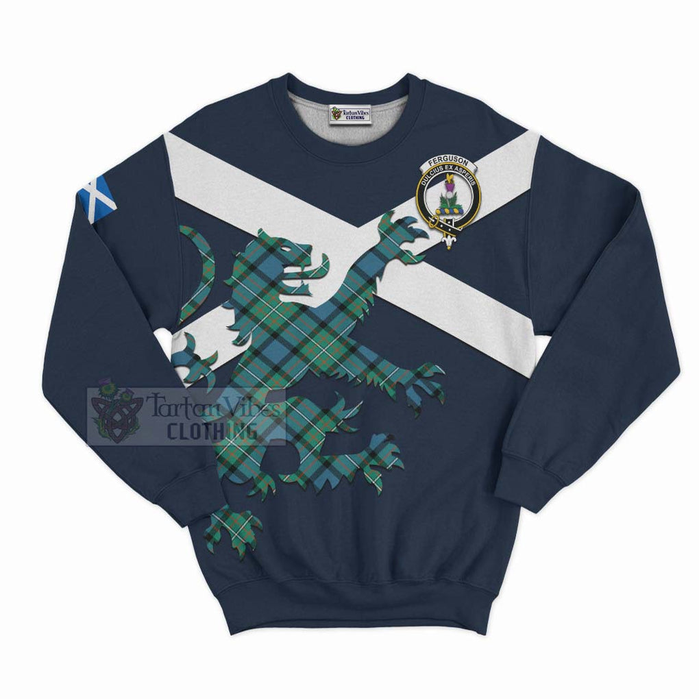 Tartan Vibes Clothing Ferguson (Fergusson) Tartan Lion Rampant Sweatshirt – Proudly Display Your Heritage with Alba Gu Brath and Clan Name