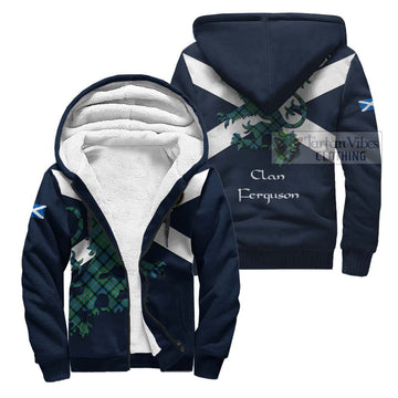 Ferguson (Fergusson) Tartan Lion Rampant Sherpa Hoodie  Proudly Display Your Heritage with Alba Gu Brath and Clan Name