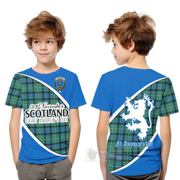 Ferguson (Fergusson) Family Crest Tartan Kid T-Shirt Celebrate Saint Andrew's Day in Style