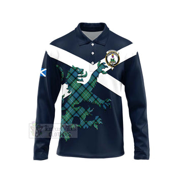 Ferguson (Fergusson) Tartan Lion Rampant Long Sleeve Polo Shirt  Proudly Display Your Heritage with Alba Gu Brath and Clan Name