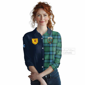 Ferguson (Fergusson) Tartan Women's Casual Shirt Alba with Scottish Lion Royal Arm Half Style