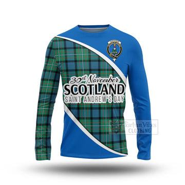 Ferguson (Fergusson) Family Crest Tartan Long Sleeve T-Shirt Celebrate Saint Andrew's Day in Style