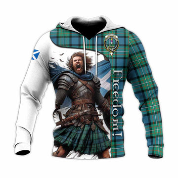 Ferguson (Fergusson) Crest Tartan Knitted Hoodie Inspired by the Freedom of Scottish Warrior