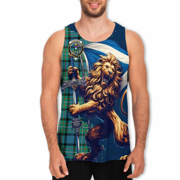 Ferguson (Fergusson) Tartan Family Crest Men's Tank Top with Scottish Majestic Lion