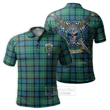 Ferguson (Fergusson) Tartan Polo Shirt with Family Crest Celtic Skull Style