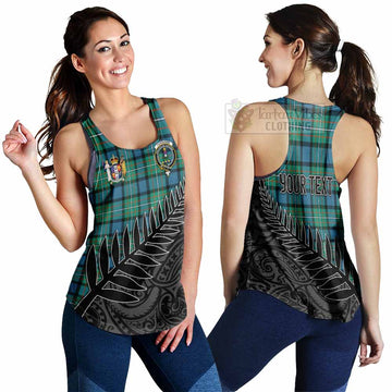 Ferguson (Fergusson) Crest Tartan Women's Racerback Tanks with New Zealand Silver Fern Half Style