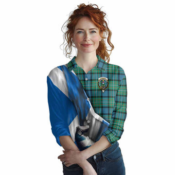 Ferguson (Fergusson) Tartan Women's Casual Shirt with Family Crest Scotland Patriotic Style