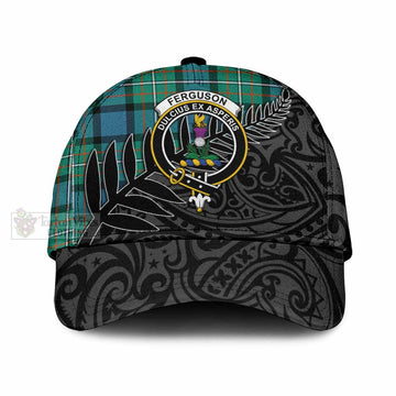 Ferguson (Fergusson) Tartan Classic Cap with New Zealand Silver Fern Half Style