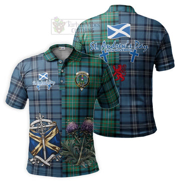 Ferguson (Fergusson) Tartan Polo Shirt Happy St. Andrew's Day Half Tartan Style